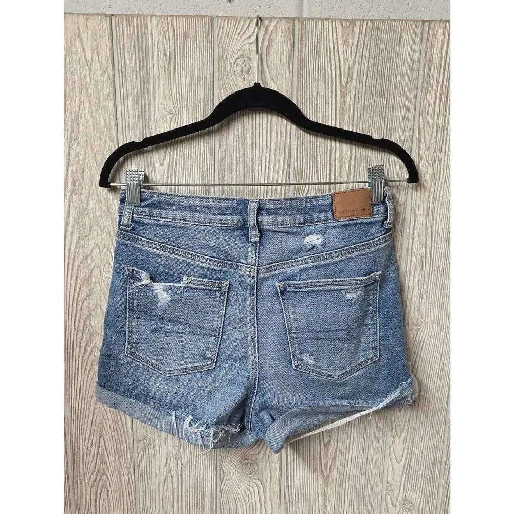 American Eagle Distressed Mom Short Jean Shorts Womens Size 6